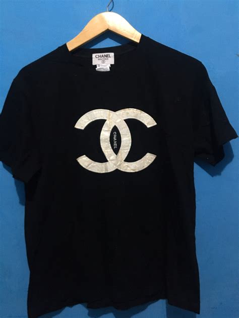 chanel logo blouse shirt|Chanel tee shirts vintage.